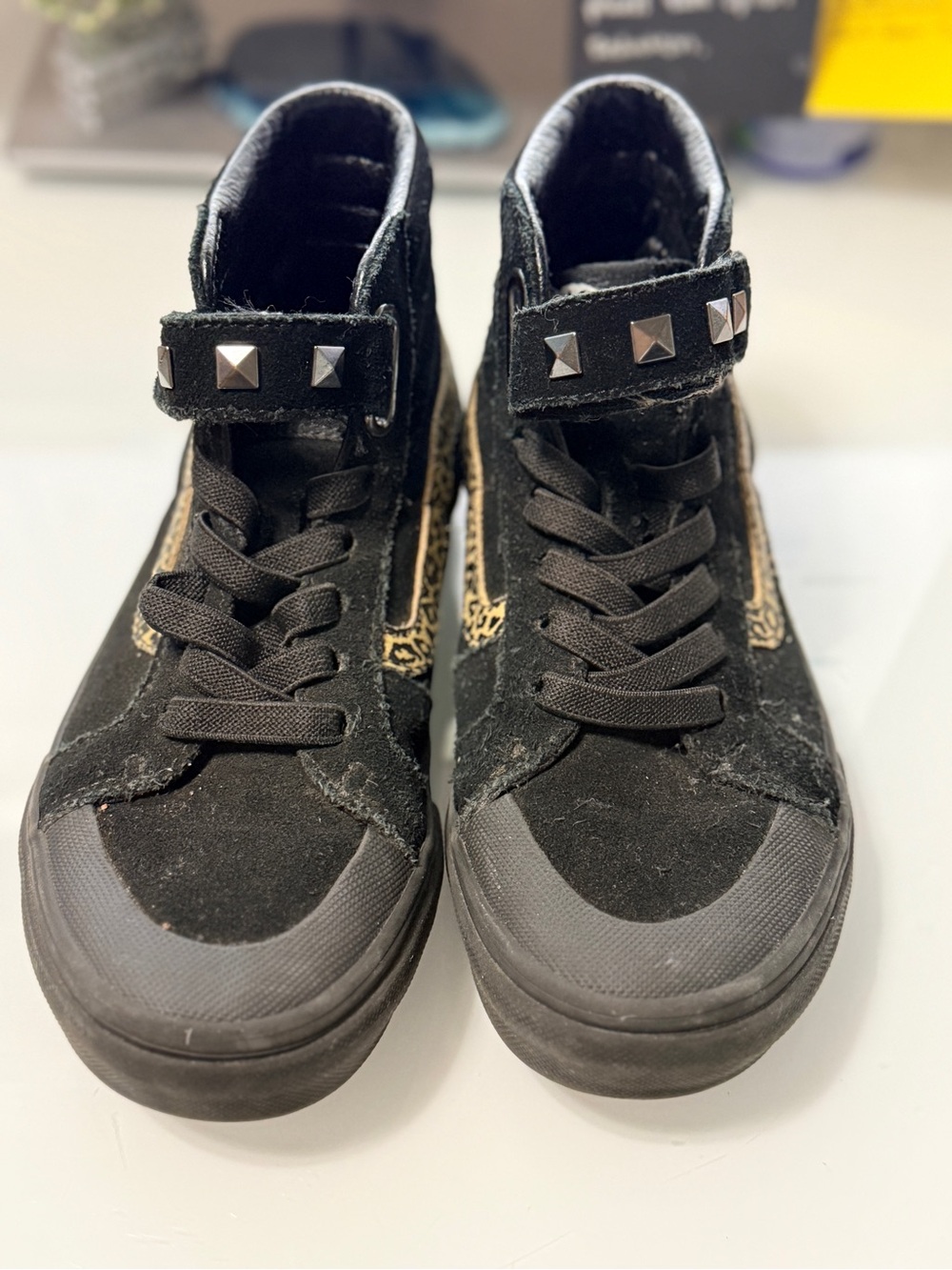 Vans Kids Black High-Top Sneakers with Studded Strap